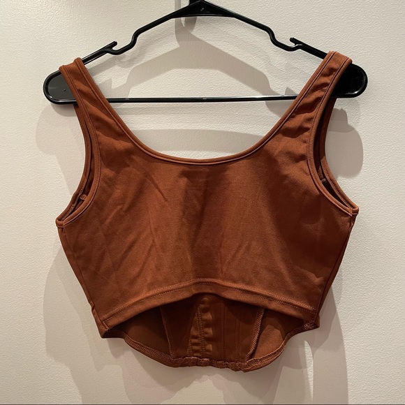 Brown corset tank top NWOT - Picture 3 of 4